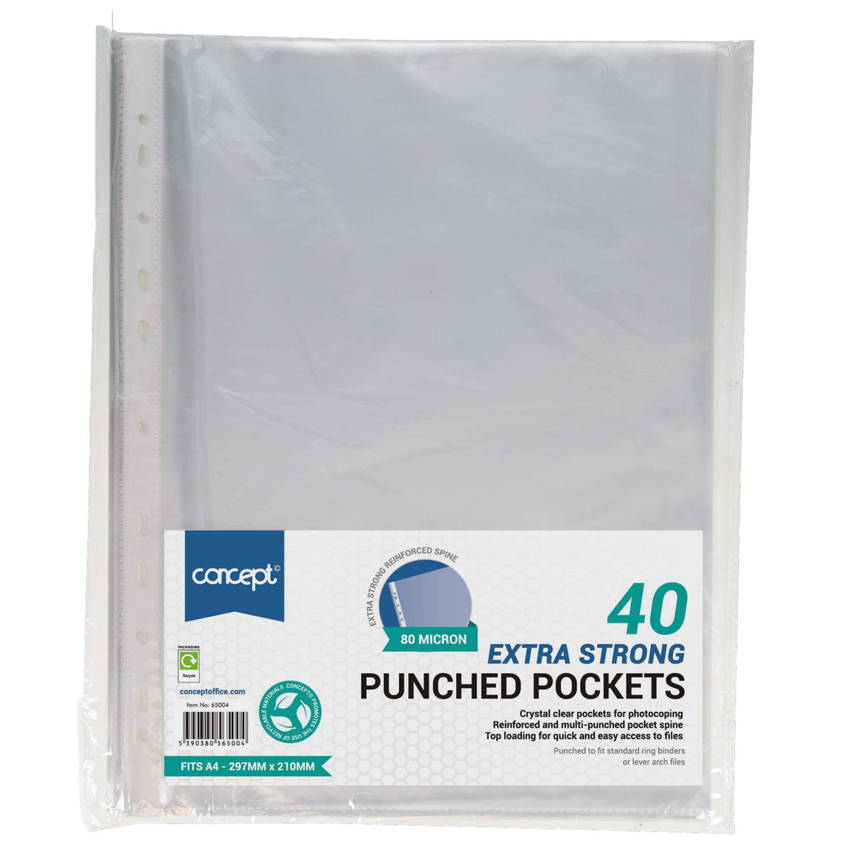 Concept A4 Extra Strong Polypockets Pack of 40 - ABC School Supplies