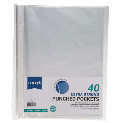 Concept A4 Extra Strong Polypockets Pack of 40 - ABC School Supplies