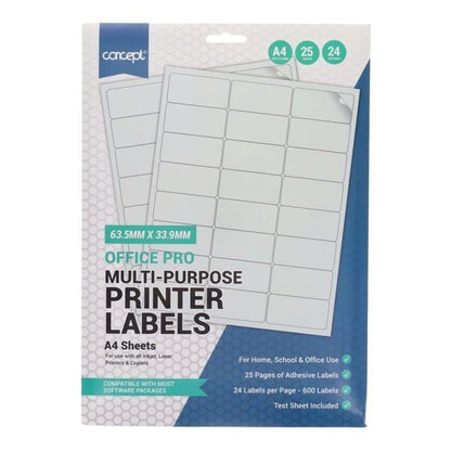 Concept A4 Multi - Purpose Printer Labels - Various - ABC School Supplies
