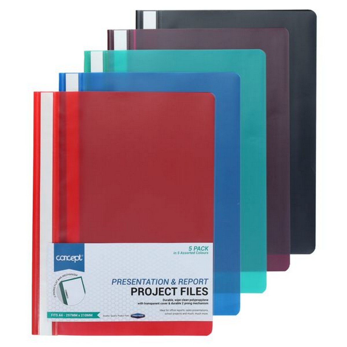 Concept A4 Project Presentation Files Pack of 5 - ABC School Supplies