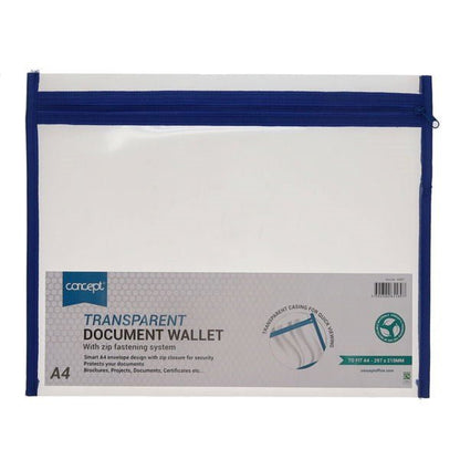 Concept A4 Transparent Document Wallet - ABC School Supplies