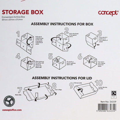 Concept Archive Storage Box Pack of 10 - Red - ABC School Supplies