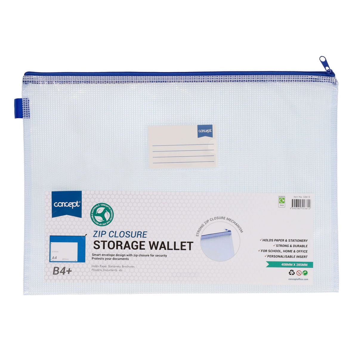 Concept B4+ Mesh Storage Wallet - ABC School Supplies