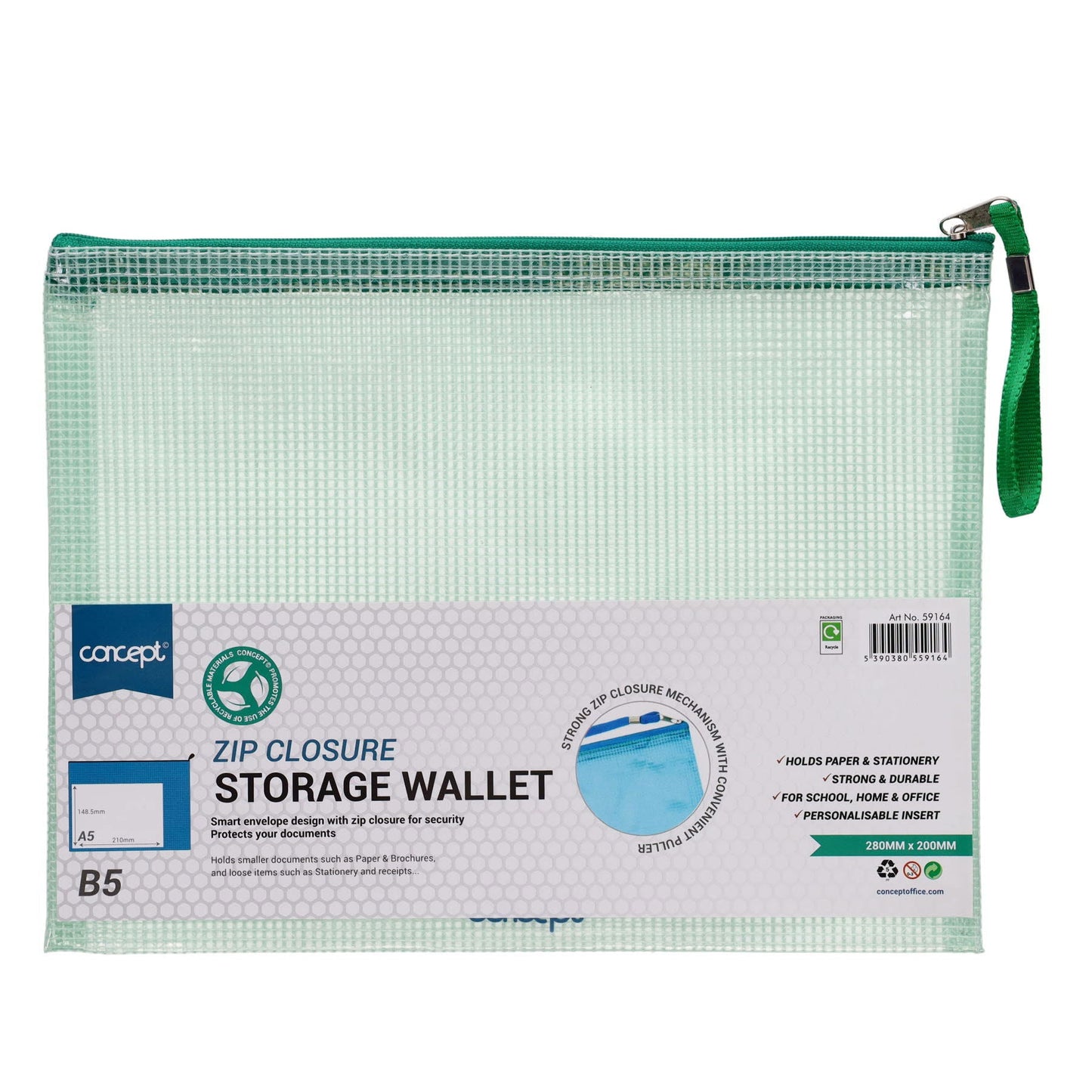 Concept B5 Mesh Storage Wallet - ABC School Supplies