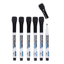 Concept Bullet Tip Whiteboard Markers With Eraser Lid - Black Pack of 6 - ABC School Supplies