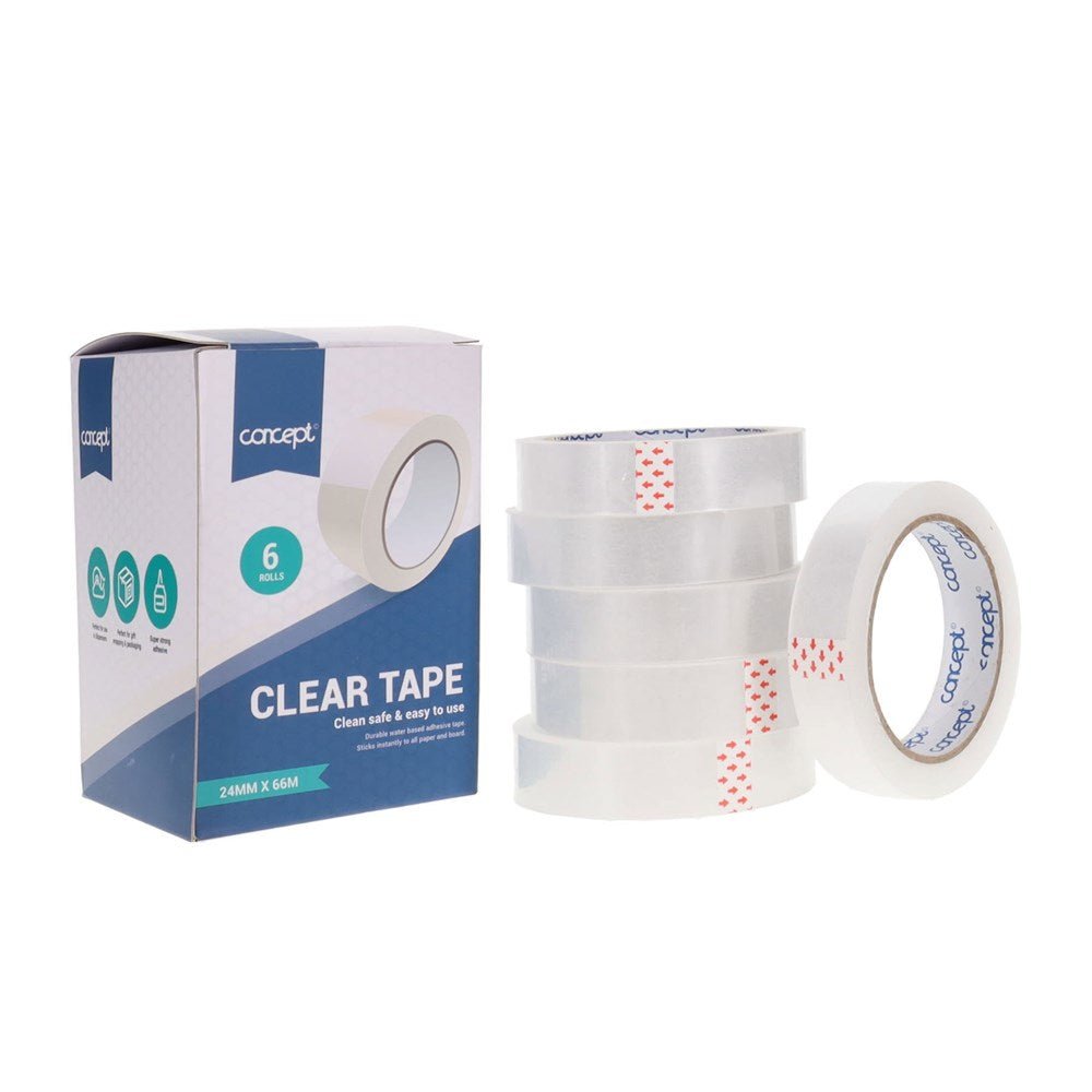 Concept Clear Tape 24mm x 66m Box of 6 - ABC School Supplies