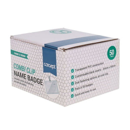 Concept Combi Clip Name Badge - ABC School Supplies