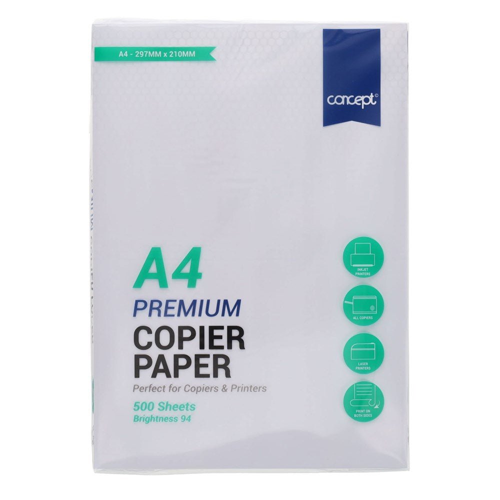Concept Copier Paper A4 75g - Pack of 5 Reams of 500 Sheets each - ABC School Supplies