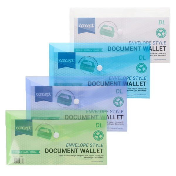 Concept DL Size Button Wallet - ABC School Supplies