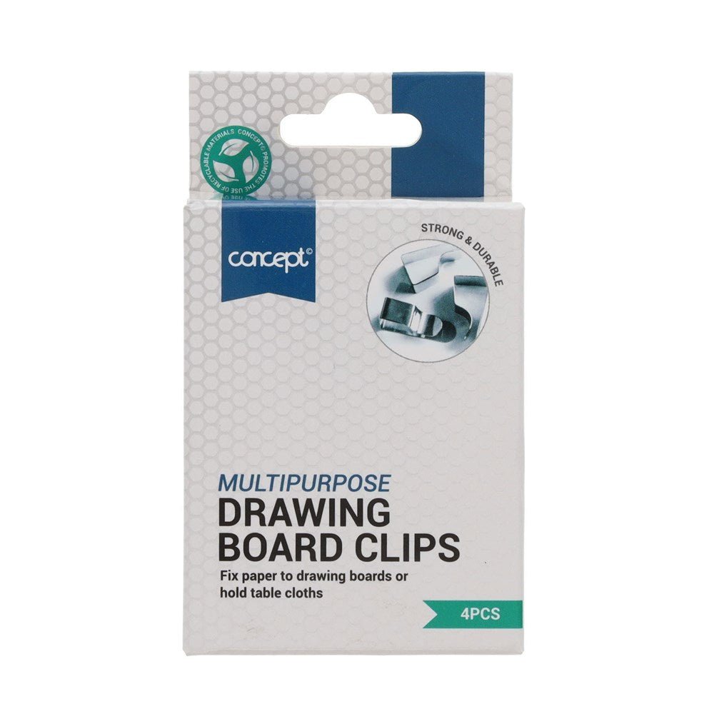 Concept Drawing Board Clips Pack Of 4 - ABC School Supplies