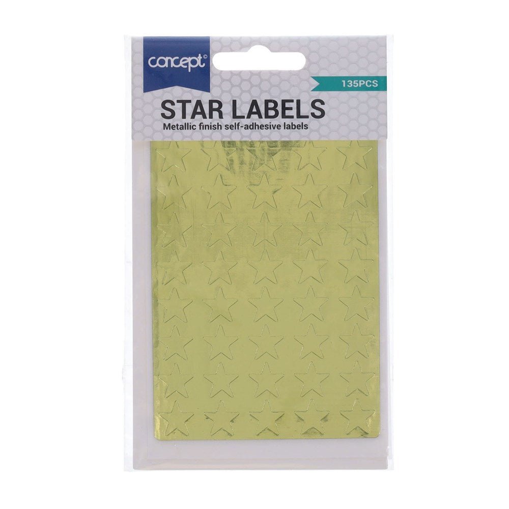Concept Gold Star Stickers Pack Of 135 - ABC School Supplies