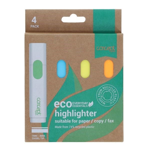 Concept Green Pkt.4 Highlighters - ABC School Supplies