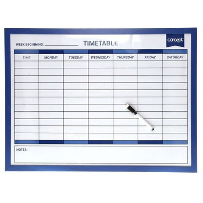 Concept Magnetic Dry Wipe Weekly Planner Whiteboard - 45X60cm - ABC School Supplies