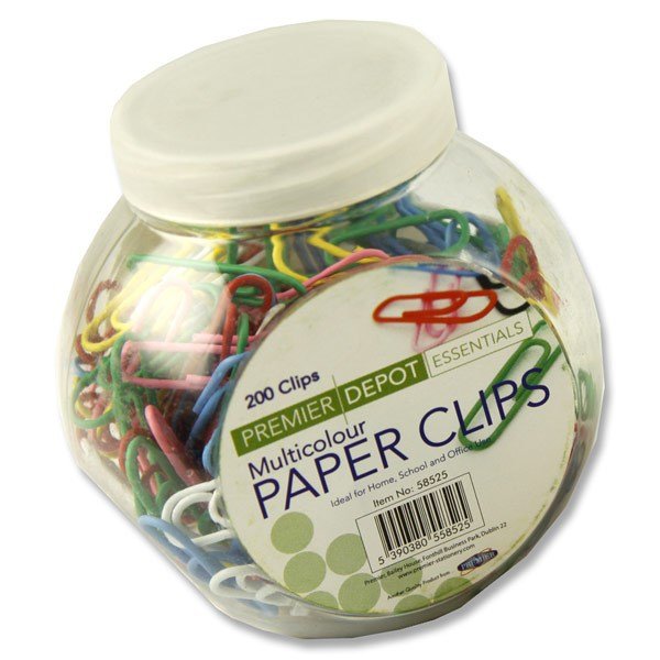 Concept Paper Clips Multicoloured 28mm Pack Of 200 - ABC School Supplies