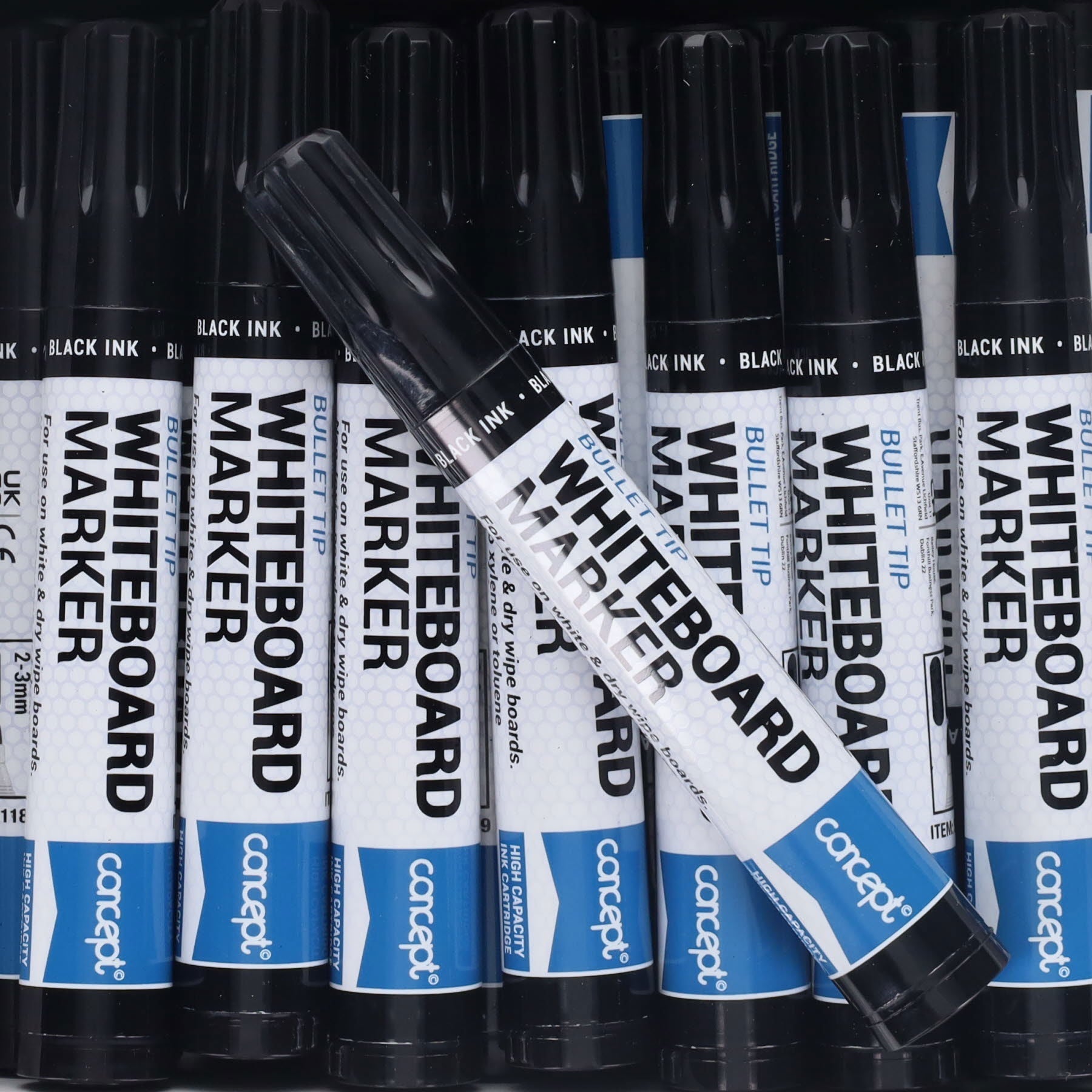 Concept Teacher Whiteboard Markers (Black) Bullet Tip Box of 48 - ABC School Supplies