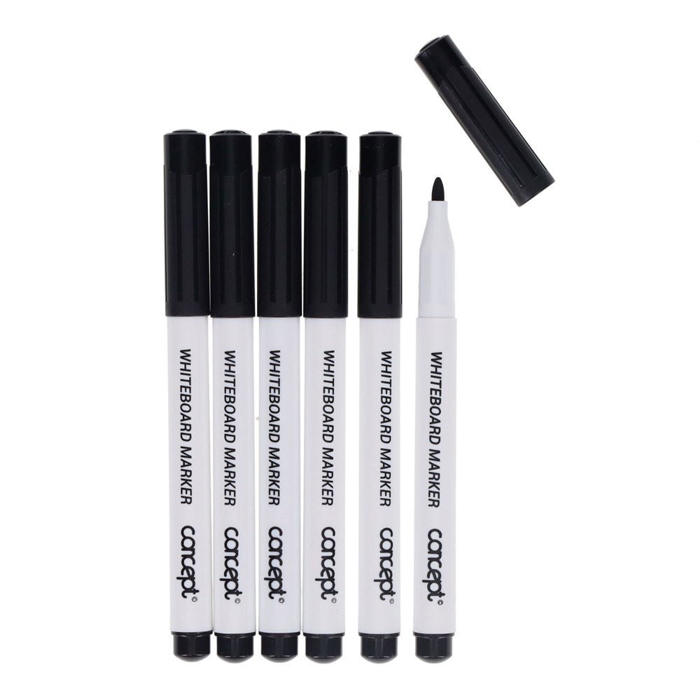 Concept Whiteboard Markers Black, Bullet Tip - Pack of 100 - ABC School Supplies
