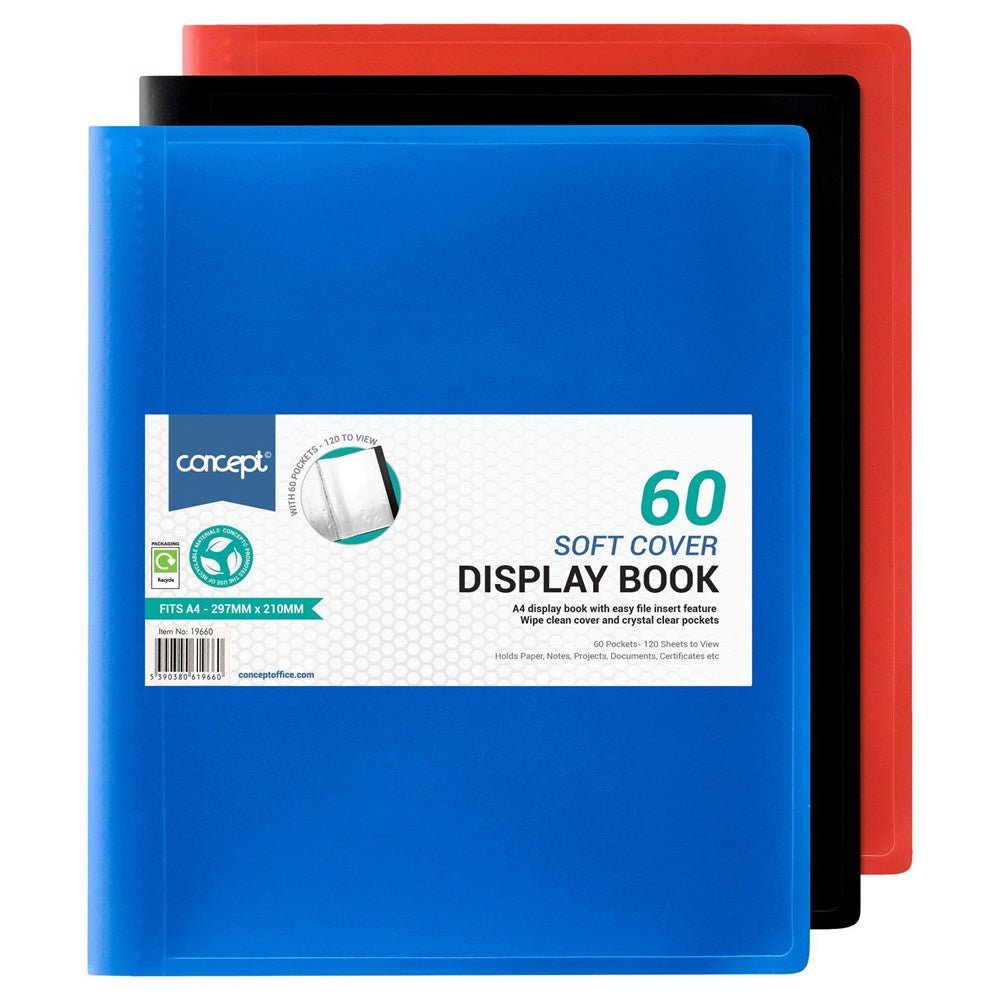 Conept A4 Soft Cover 60 Pocket Display Book - ABC School Supplies