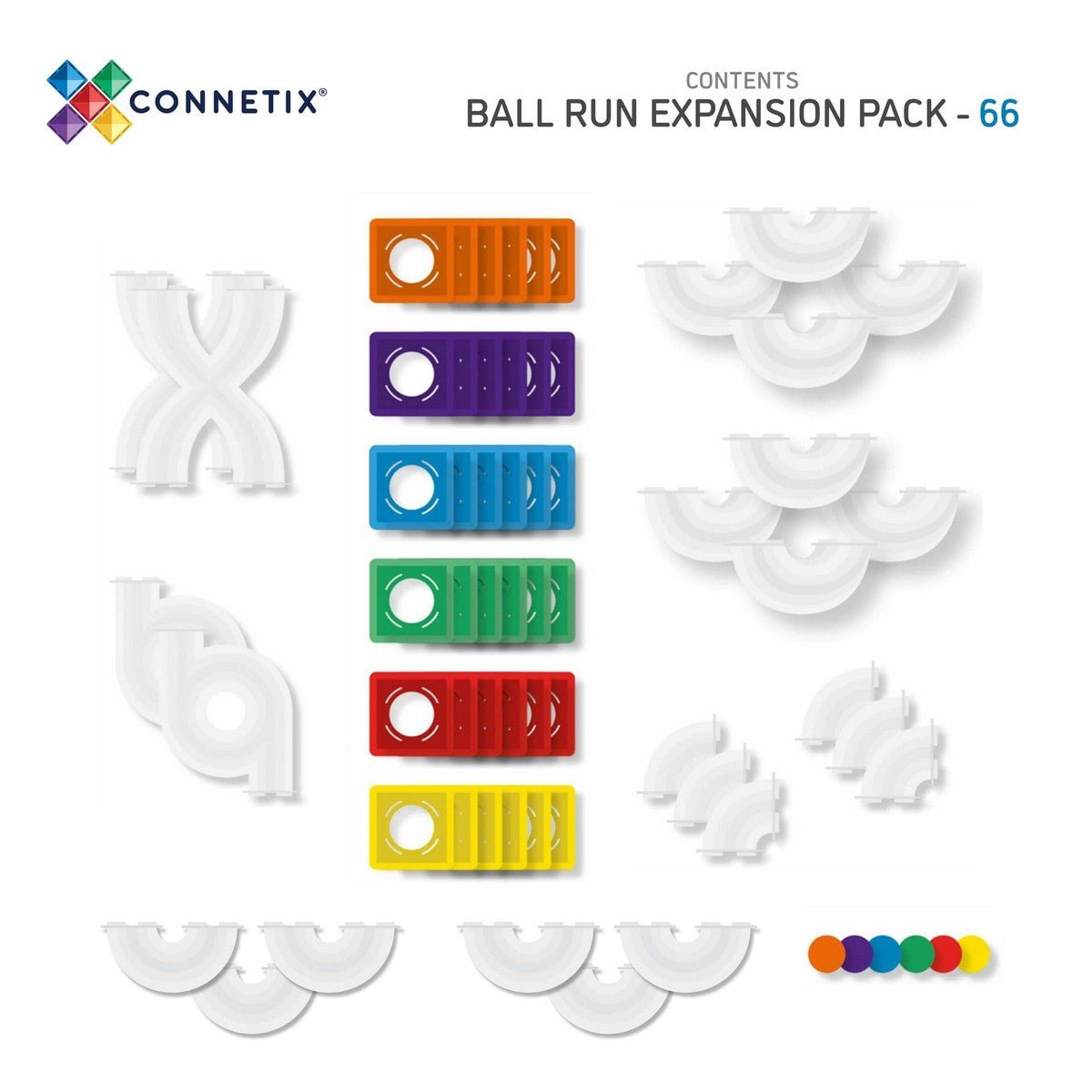 Connetix Rainbow Ball Run Expansion Pack of 66pcs - ABC School Supplies