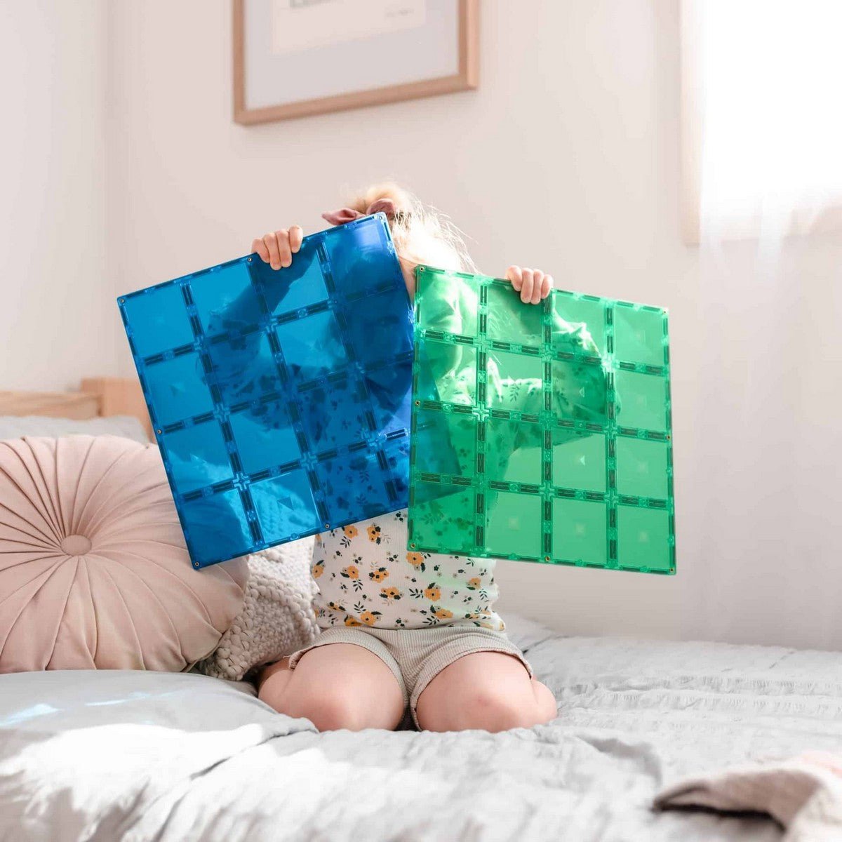 Connetix Rainbow Blue and Green Base Plate Set of 2 - ABC School Supplies