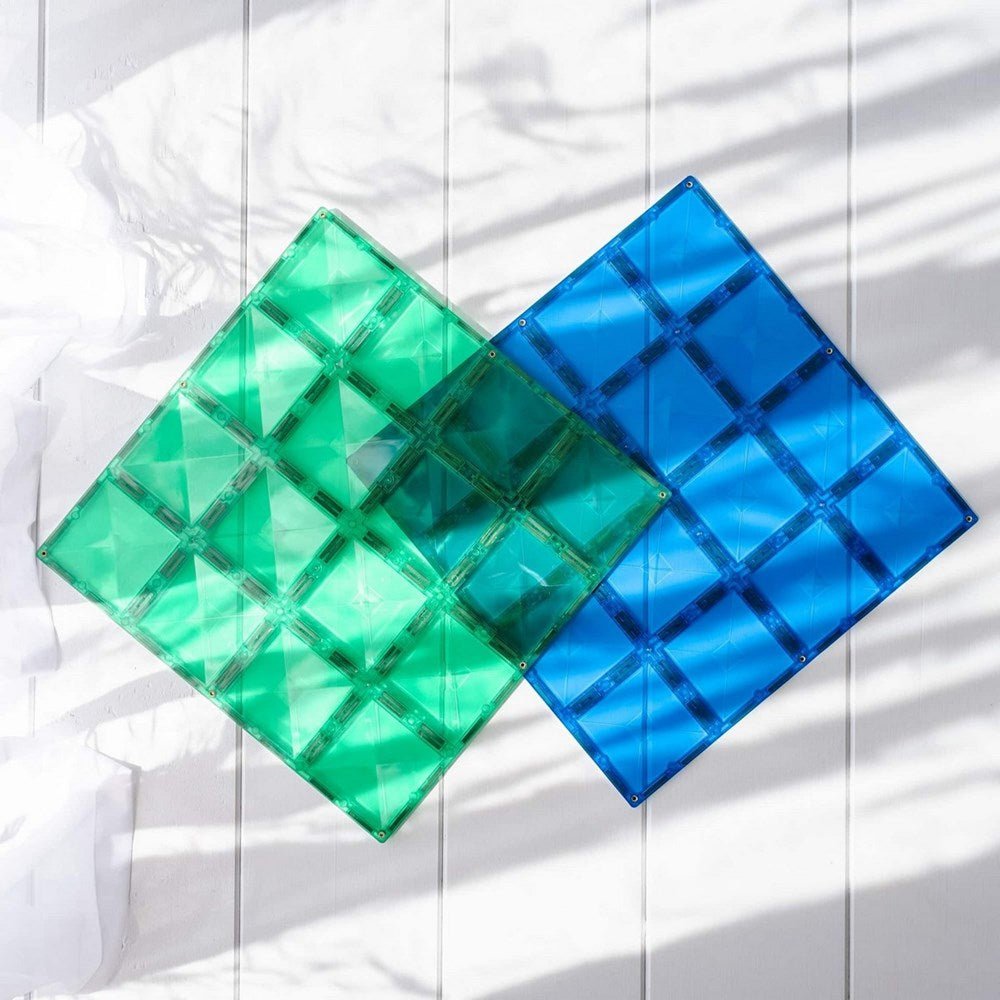 Connetix Rainbow Blue and Green Base Plate Set of 2 - ABC School Supplies