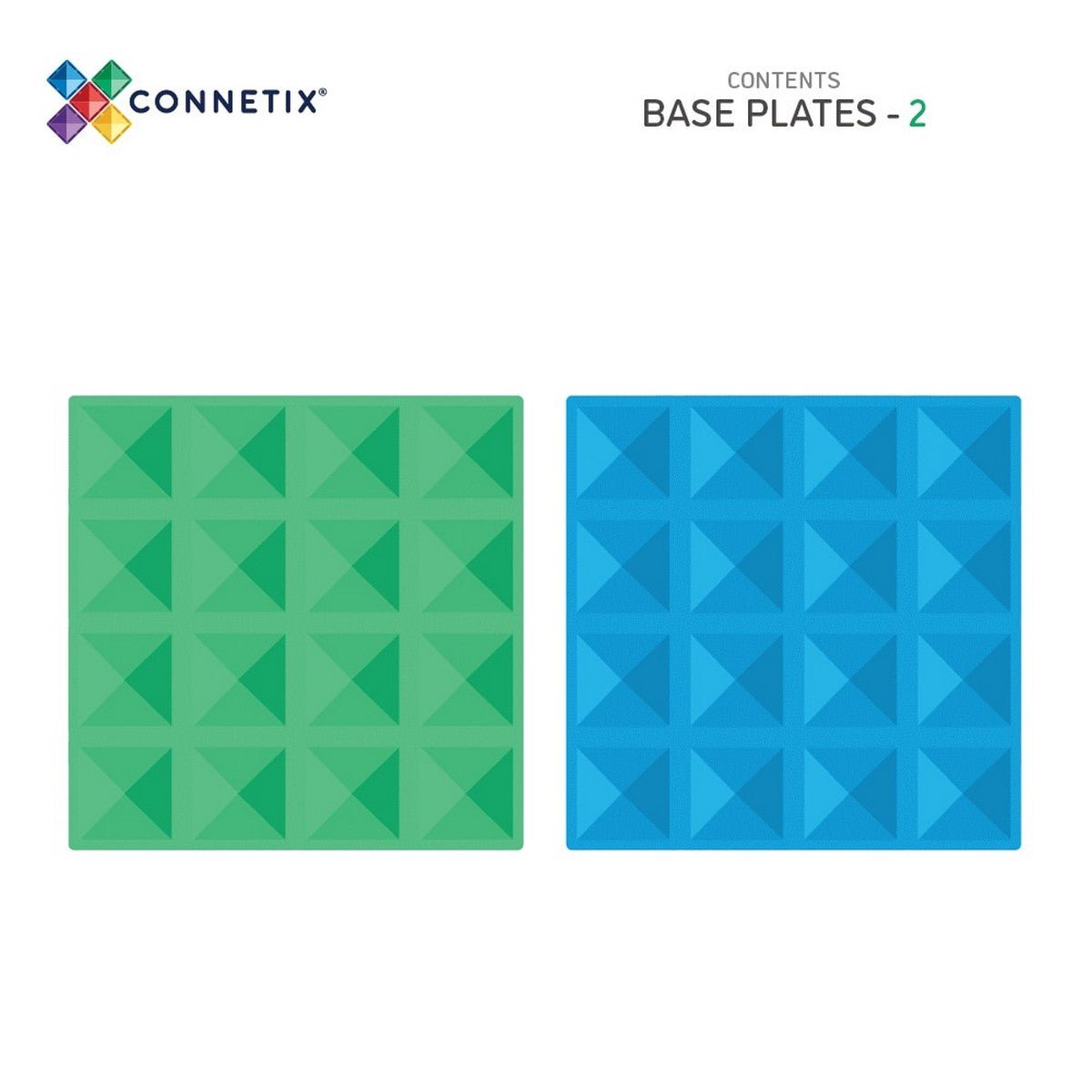 Connetix Rainbow Blue and Green Base Plate Set of 2 - ABC School Supplies