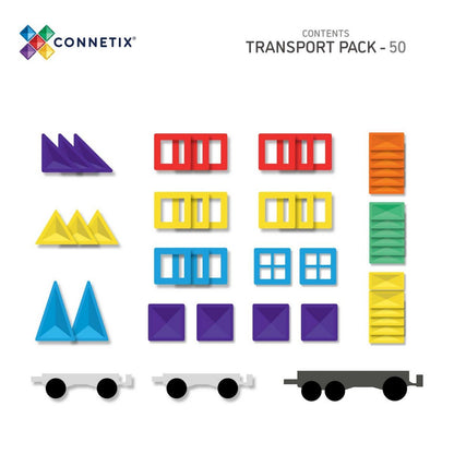 Connetix Rainbow Transport Pack of 50pcs - ABC School Supplies