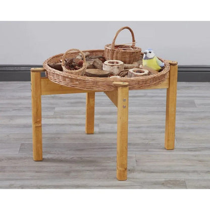 Cosy Mirror And Wicker Tray Wooden Stand (H)45Cm - ABC School Supplies