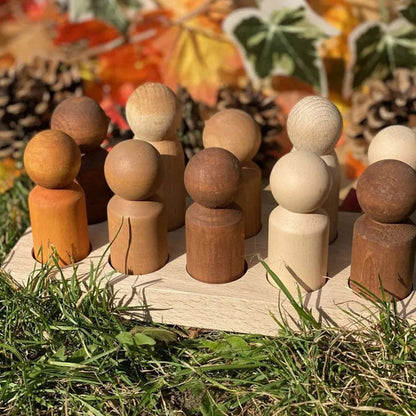 Cosy Multicultural Wooden Peg People Pack Of 10 - ABC School Supplies
