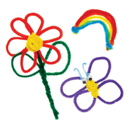 Craft Chenille Pipe Cleaners 12" Rainbow Colours Pack Of 42 - ABC School Supplies