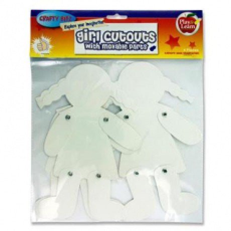 **Crafty Bitz Paper Cutouts - Girls With Movable Parts - ABC School Supplies