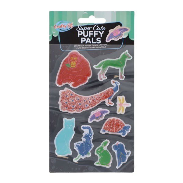 Crafty Bitz Super Cute Puffy Pals Stickers - Animals - ABC School Supplies