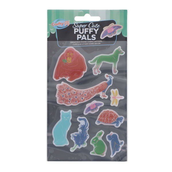 Crafty Bitz Super Cute Puffy Pals Stickers - Animals - ABC School Supplies