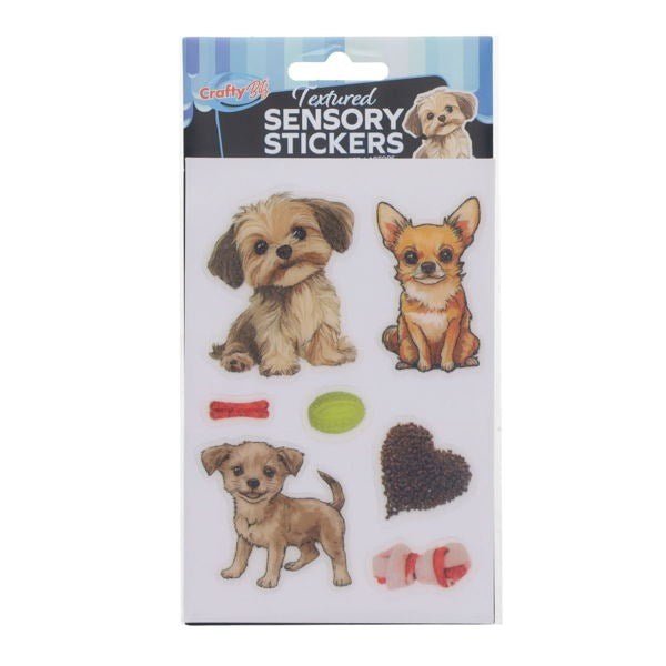 Crafty Bitz Textured Sensory Stickers - Dogs - ABC School Supplies