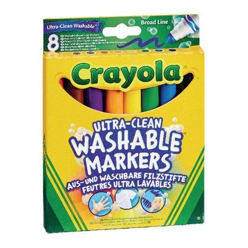 Crayola Super Washable Broad Tip Marker 8 Pack - ABC School Supplies