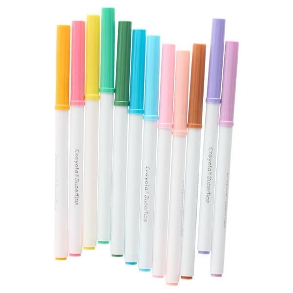 Crayola Supertips Washable Markers - Pastel Pack Of 12 - ABC School Supplies