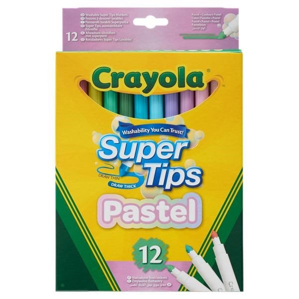 Crayola Supertips Washable Markers - Pastel Pack Of 12 - ABC School Supplies