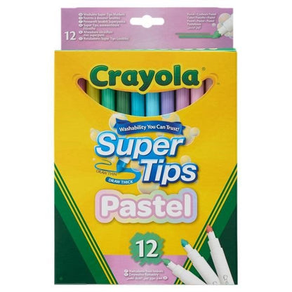Crayola Supertips Washable Markers - Pastel Pack Of 12 - ABC School Supplies
