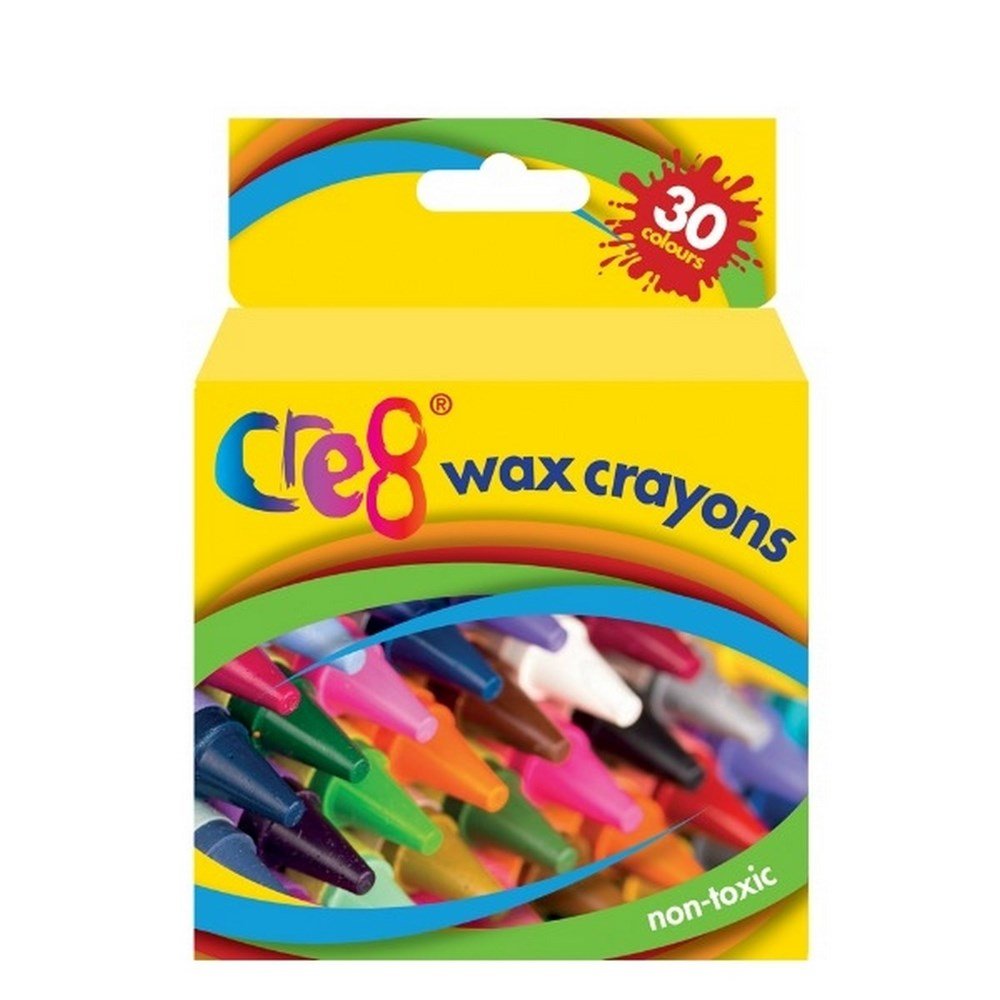 **Cre8 Wax Crayons Set of 30 Colours - ABC School Supplies