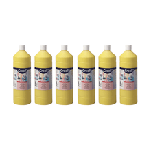 Creall 1 Litre X 6 Bottle Poster Paint - Primary Yellow - ABC School Supplies