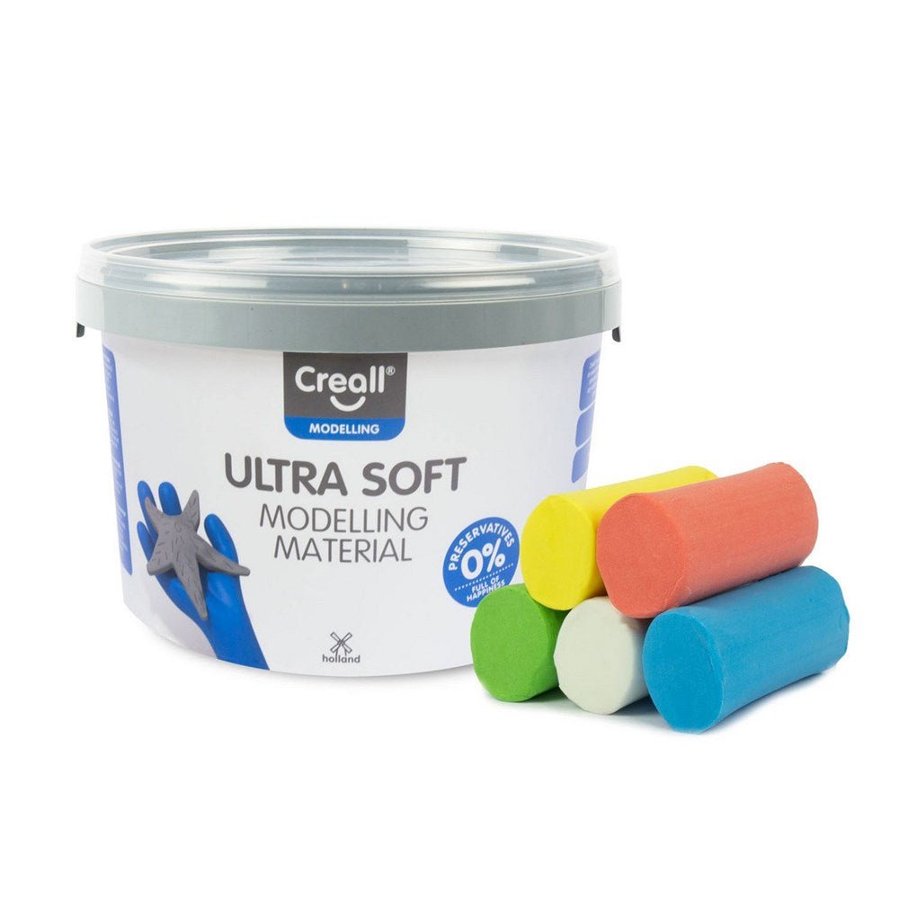 Creall Ultra Soft Clay 5 X 220Grm Colours 1100Grm - ABC School Supplies