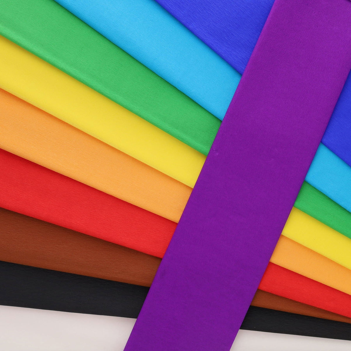Crepe Paper Assorted Pack Of 10 50cm X 2M - ABC School Supplies