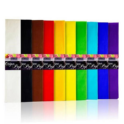Crepe Paper Assorted Pack Of 10 50cm X 2M - ABC School Supplies
