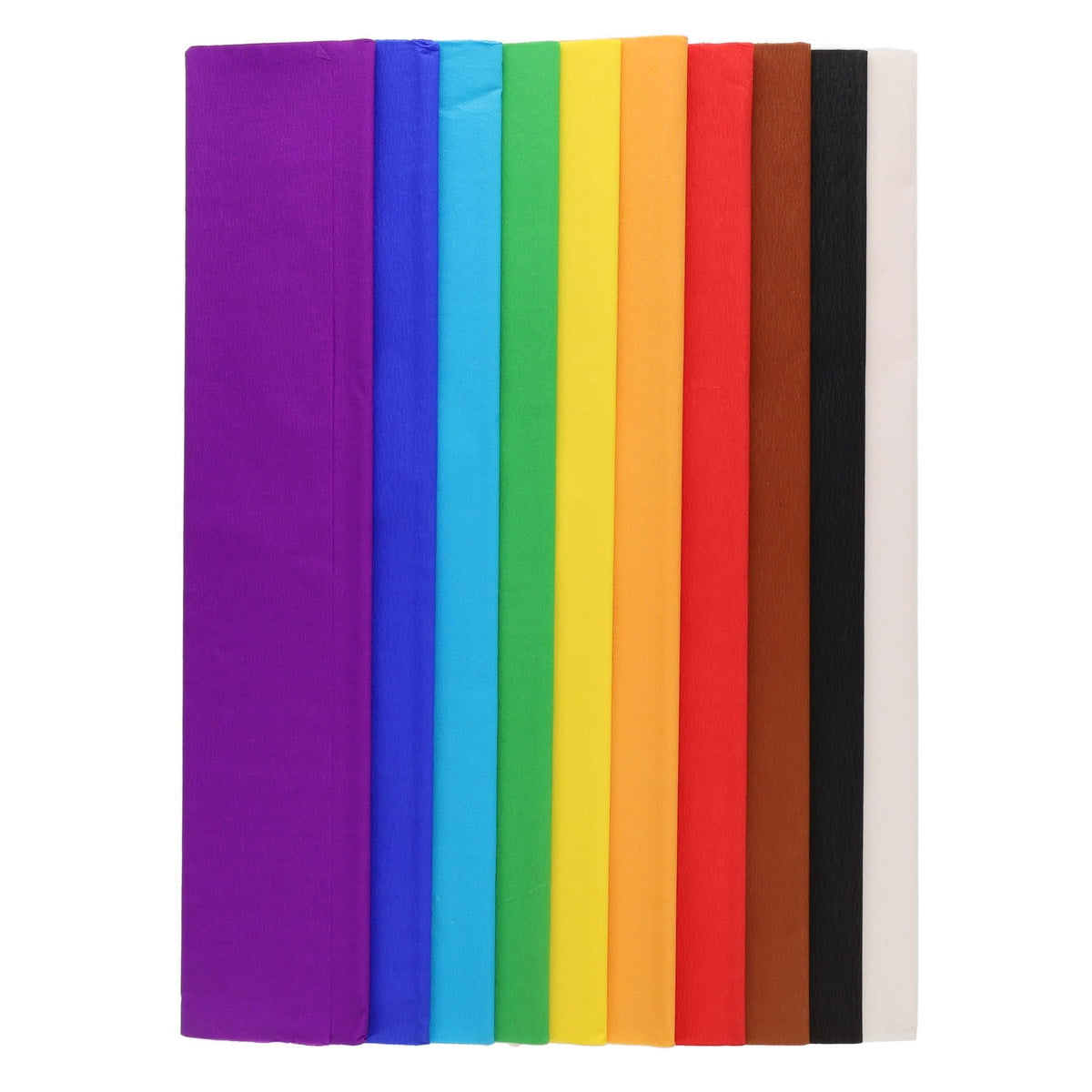 Crepe Paper Assorted Pack Of 10 50cm X 2M - ABC School Supplies