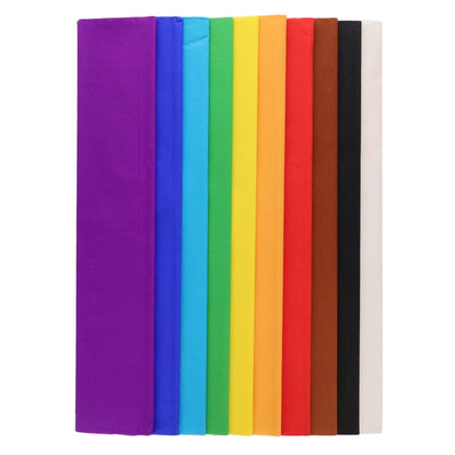 Crepe Paper Assorted Pack Of 10 50cm X 2M - ABC School Supplies