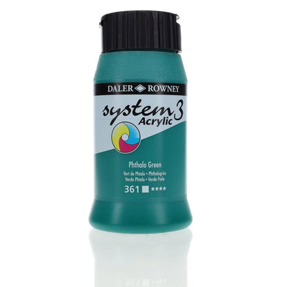 Daler Rowney System3 500ml Acrylic Paint - Phthalo Green - ABC School Supplies