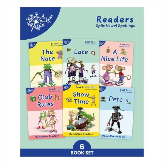 Dandelion Readers Pack 9, Split Vowel Spelling (6 Titles) - ABC School Supplies
