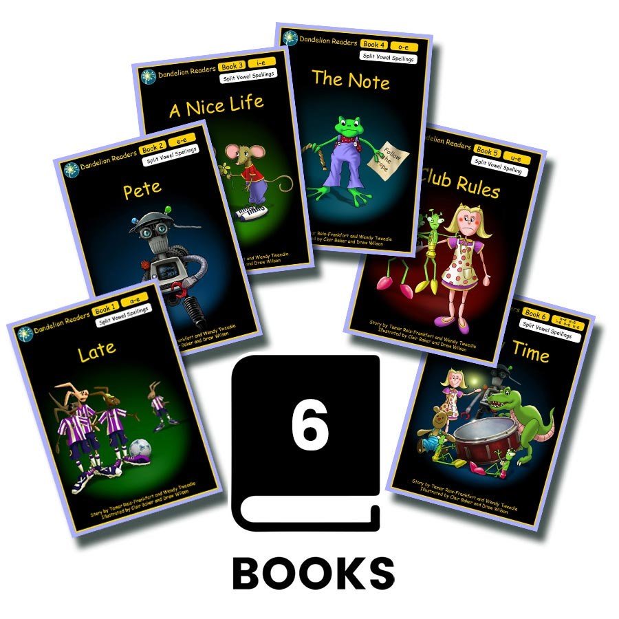 Dandelion Readers Pack 9, Split Vowel Spelling (6 Titles) - ABC School Supplies