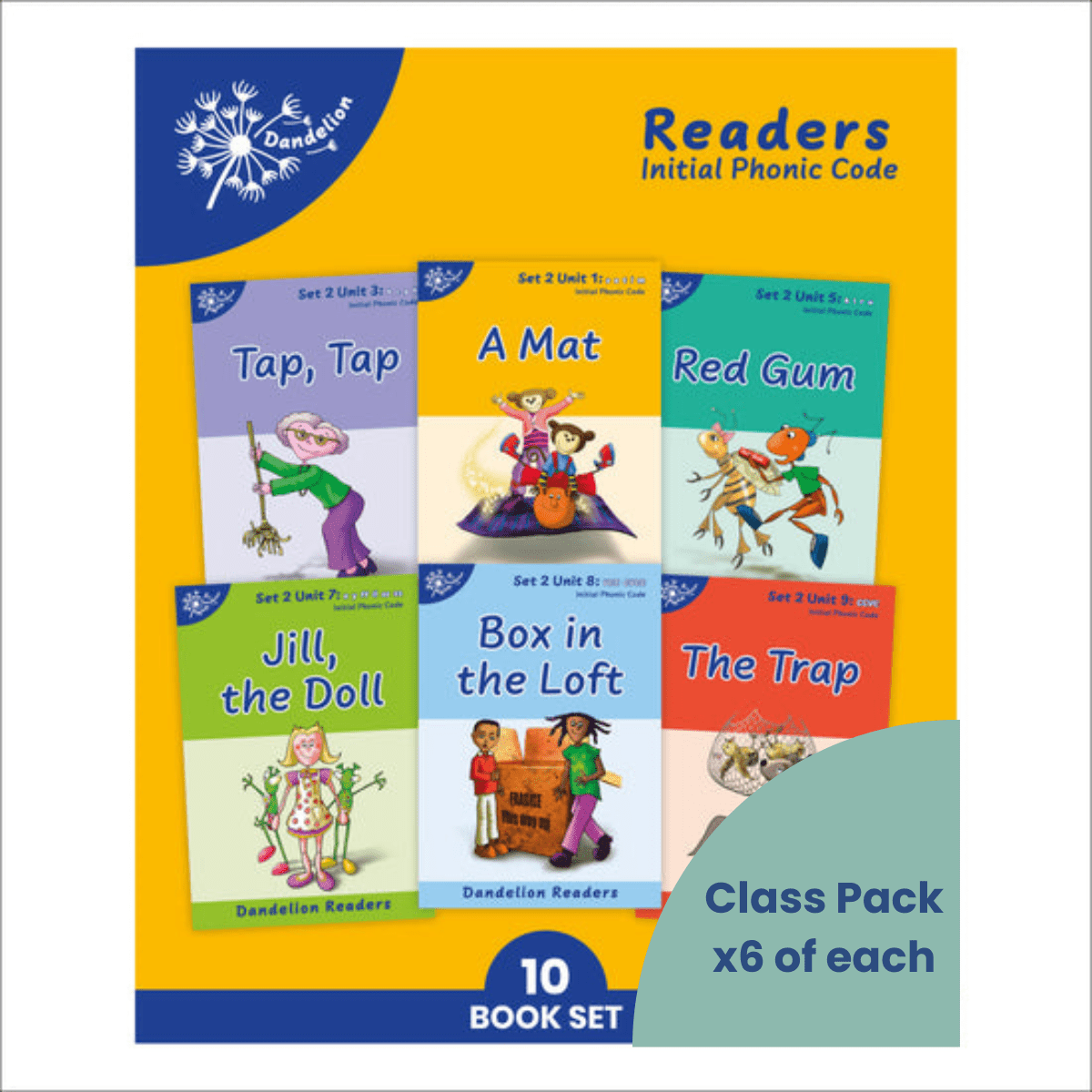 Dandelion Readers, Set 2 Units 1 - 10 (10 Titles) - 6 Pack - ABC School Supplies