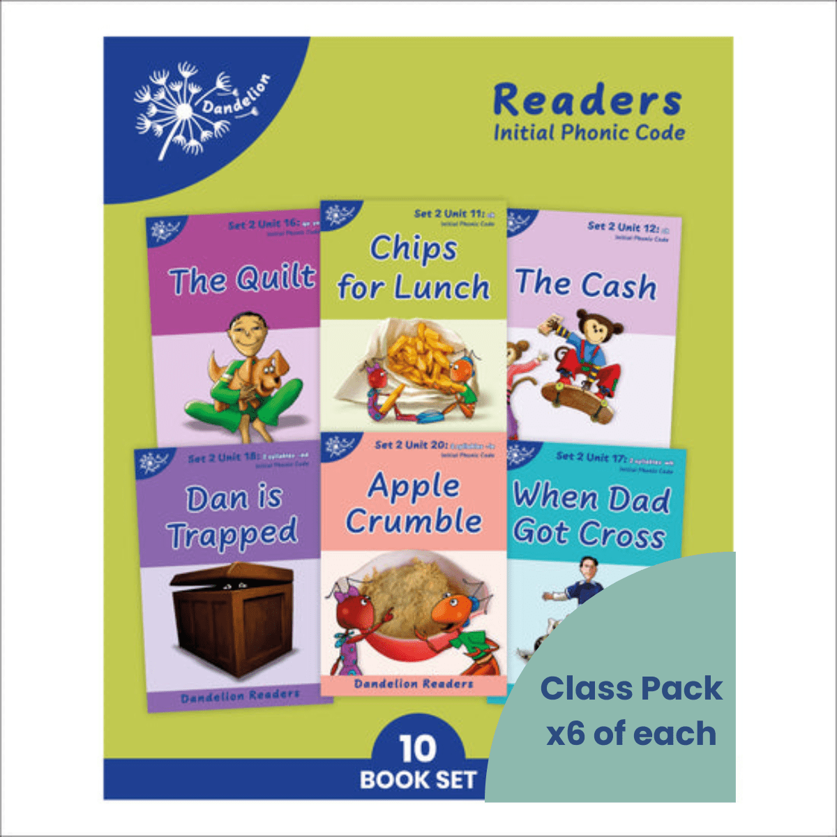 Dandelion Readers, Set 2 Units 11 - 20 (10 Titles) - 6 Pack - ABC School Supplies