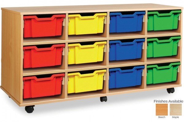 Deep Tray Storage Unit 12 Assorted Colours - ABC School Supplies